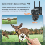 Camera Vanatoare Dubla SecureHomes cu ZOOM 15x, SIM 4G, Panou Solar si baterie de 7800mAh - imagine 3