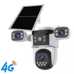 Camera supraveghere cu panou solar 4G și cartela SIM, 3 Lentile, Panou Solar 8W și baterie de 8000mAh