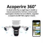 Camera Supraveghere Crocodil 4G cu cartela SIM, 3 Lentile, Panou Solar 8W si baterie de 8000mAh - imagine 5
