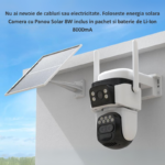 Camera Supraveghere Dubla SecureHomes cu ZOOM 10x, SIM 4G, Panou Solar 8W si baterie de 8000mAh - imagine 3