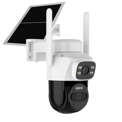 Cameră Supraveghere Duală WiFi SecureHomes cu 2 Lentile 3MP, Baterie 6000mAh, Panou Solar 8W -2