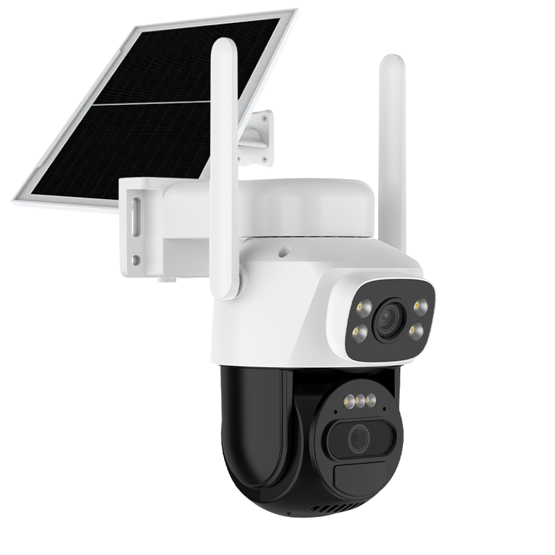 Cameră Supraveghere Duală WiFi SecureHomes cu 2 Lentile 3MP, Baterie 6000mAh, Panou Solar 8W -2