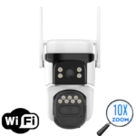 Camera Supraveghere WIFI Dubla SecureHomes cu 3 Lentile 2MP, Audio Bidirecțional, Detecție Umană, Zoom 10X-1