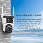 Camera Supraveghere WIFI Dubla cu 3 Lentile 2MP, Audio Bidirecțional, Detecție Umană, Zoom 10X - imagine 6