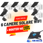 Sistem de supraveghere solar SecureHomes cu 6 camere wifi si router 4G