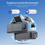 Cameră Auto 4G cu GPS, Dual Lens 3MP și WiFi Full (11)