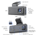 Cameră Auto 4G cu GPS, Dual Lens 3MP și WiFi Full (13)