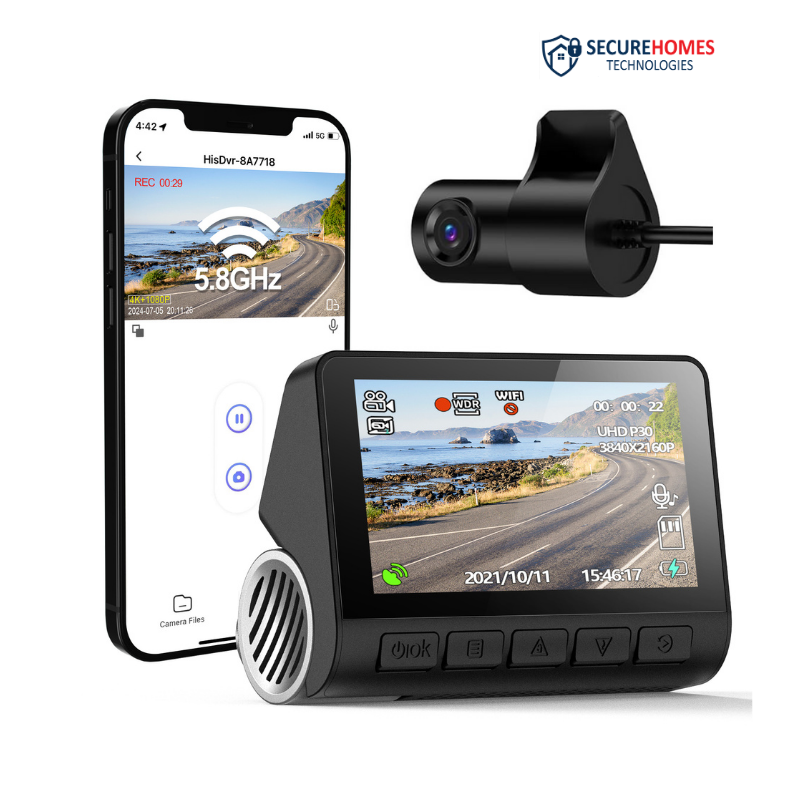 Cameră Auto WIFI 4K, Față + Spate 1080P cu GPS(3)