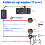 Cablu adaptor pentru camere auto DVR, conexiune 247, intrare USB-C