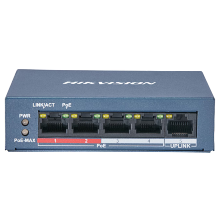 Switch cu 4 port-uri PoE Hikvision