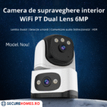 Camera de supraveghere interior WiFi PT Dual Lens 6MP, 4 mm, detectie miscare, auto tracking, night vision, full color, microfon si difuzor, sl (4)