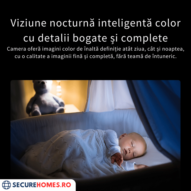 Camera de supraveghere interior WiFi PT Dual Lens 6MP, 4 mm, detectie miscare, auto tracking, night vision, full color, microfon si difuzor, sl (7)