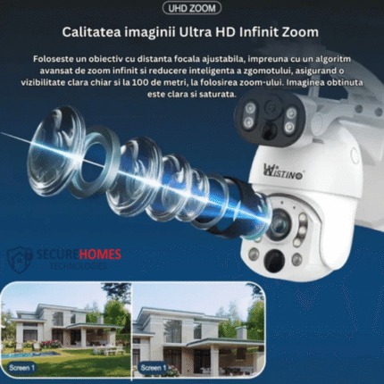 Camera Supraveghere WIFI 4K Ultra HD 50X Optical ZOOM, Dual lens, Incarcare Solara Panou, Rotire Din Aplicatie, Rezistenta La Apa IP 66 (2)