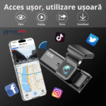 Camera auto 4K Fata + Camera spate 1080P, Ecran LCD, DVR WIFI, Vizionare nocturna, Senzor Sony IMX 335