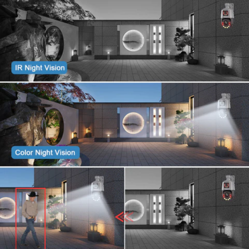 Camera de supraveghere WIFI 6K, 100X, 2 lentile, Control din aplicatie, Detectie umana, Rezistenta la apa IP66 (7)