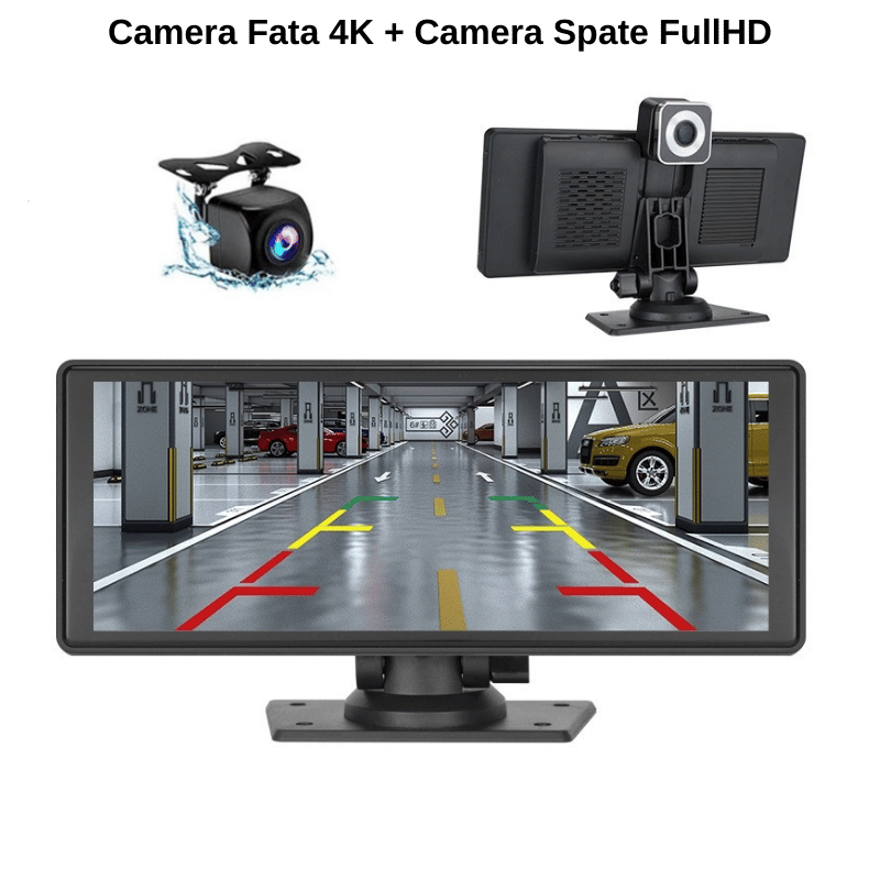 Navigație Auto CarPlay & Android Auto Wireless 10.26 Inch cu Cameră Față 4K și Cameră Spate Full HD 5