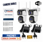 Pachet 2 Camere de supraveghere WIFI Dubla cu 2 Lentile 6MP