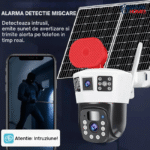 Camera detectează mișcarea și poate declanșa alarmă sonoră în caz de intruziune. Notificările sunt trimise în timp real pe telefonul mobil. Oferă control și reacție rapidă indiferent unde te afli.