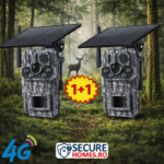 Pachet 1+1 Camere de Vânătoare SecureHomes cu 3 Senzori PIR, SIM 4G, Panou Solar și baterie de 7800mAh