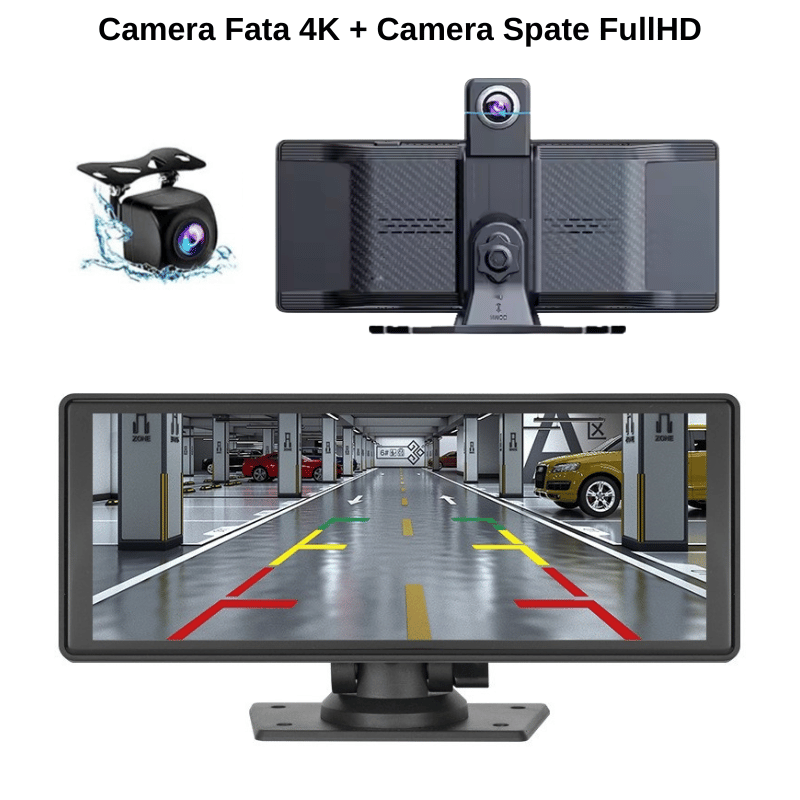 Navigație Auto CarPlay & Android Auto Wireless 10.26 Inch cu Cameră Față 4K și Cameră Spate Full HD 5