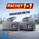 Pachet 1+1 Camere Auto 4G cu GPS, Dual Lens 3MP Full HD, Supraveghere Auto 24/7, Conectare Permanenta,