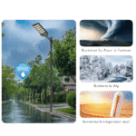 Lampa Solara Stradala Polaris Innova 1600W – LED 120 000 lm, Senzor Lumina/Miscare si Telecomanda, IP66 & Suport Prindere - imagine 5