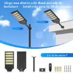 Lampa Solara Stradala Polaris Innova 1600W – LED 120 000 lm, Senzor Lumina/Miscare si Telecomanda, IP66 & Suport Prindere - imagine 6