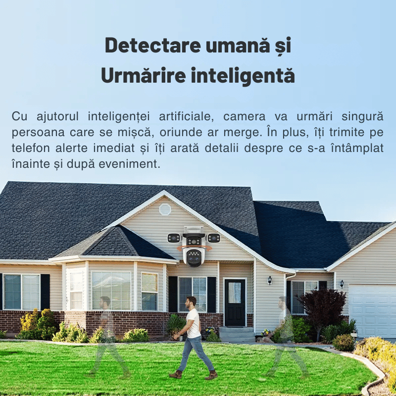 Camera Supraveghere 4G Tripla 16MP – Zoom 10X, Vedere Nocturna Color, Audio Bidirectional, Detectie Miscare si Urmarire Automata, Multi lens (1)