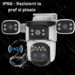 Camera Supraveghere 4G Tripla 16MP – Zoom 10X, Vedere Nocturna Color, Audio Bidirectional, Detectie Miscare si Urmarire Automata, Multi lens (8)