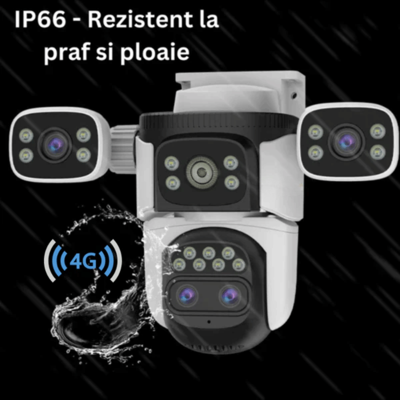 Camera Supraveghere 4G Tripla 16MP – Zoom 10X, Vedere Nocturna Color, Audio Bidirectional, Detectie Miscare si Urmarire Automata, Multi lens (8)