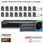 Sistem Premium 8 Camere de supraveghere Hikvision IP, PoE, 6MP, Dual Light, microfon, NVR 8 canale AcuSense, HDD 4TB Inclus (6)