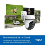 Camera supraveghere wireless IP WiFi PT TP-Link Starlight TAPO C530WS, 5 MP, IR/lumina alba 30 m, microfon si difuzor, slot card, control prin aplicatie, detectie smart, sirena, 360 grade, motion tracking - imagine 4