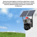 Camera de supraveghere cu dublu panou solar 4K, conexiune 4G Cartela SIM, Zoom 10X, Control din aplicatie, Detectie umana, Urmarire automata, IP66, Card 64GB - imagine 3