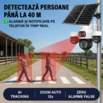 Camera de Supraveghere Taggo Pro Q50 cu 4 Lentile, 16MP, Dublu Panou Solar 20W, Conexiune 4G si eSIM, Control Aplicatie, Viziune Color si IR, Comunicare Bidirectionala, Protectie IP66, App HiEasy - imagine 6