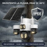 Camera de Supraveghere Taggo Pro Q50 cu 4 Lentile, 16MP, Dublu Panou Solar 20W, Conexiune 4G si eSIM, Control Aplicatie, Viziune Color si IR, Comunicare Bidirectionala, Protectie IP66, App HiEasy