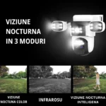 Pachet 2 Buc Camera de supraveghere Crocodil WIFI 12MP cu panou solar, 4 lentile, zoom 10x, comunicare bidirectionala, senzor detectie PIR, viziune nocturna - imagine 7