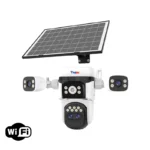Camera de supraveghere WIFI 12MP cu panou solar, 4 lentile, zoom 10x, comunicare bidirectionala, senzor detectie PIR, viziune nocturna