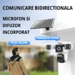 Pachet 2 Buc Camera de supraveghere Crocodil WIFI 12MP cu panou solar, 4 lentile, zoom 10x, comunicare bidirectionala, senzor detectie PIR, viziune nocturna - imagine 6