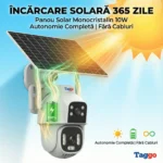 Camera Supraveghere cu Panou Solar, Conexiune 4G/eSIM , Rezolutie 8MP, AOV, Full Color Noaptea, 2 lentile
