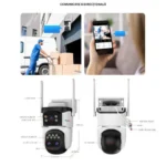 Camera Supraveghere 4G, 9MP, 3 Lentile, Zoom 10x, Rezistenta la apa, Acoperire vizuala 360° - imagine 6