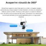 Camera Supraveghere 4G, 9MP, 3 Lentile, Zoom 10x, Rezistenta la apa, Acoperire vizuala 360° - imagine 3