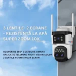 Camera Supraveghere 4G, 9MP, 3 Lentile, Zoom 10x, Rezistenta la apa, Acoperire vizuala 360° - imagine 9
