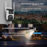 Camera Supraveghere 4G, 9MP, 3 Lentile, Zoom 10x, Rezistenta la apa, Acoperire vizuala 360° - imagine 12