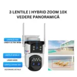 Camera Supraveghere 4G, 9MP, 3 Lentile, Zoom 10x, Rezistenta la apa, Acoperire vizuala 360° - imagine 13