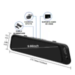 Oglinda Retrovizoare DVR S16 4K, cu 3 Camere (Fata + Interior + Spate ), Ecran 9.66”, WiFi - imagine 5
