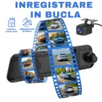 Oglinda Retrovizoare DVR S16 4K, cu 3 Camere (Fata + Interior + Spate ), Ecran 9.66”, WiFi - imagine 2