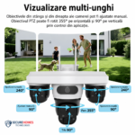 Camera cu 3 Lentile, SecureHomes, SIM 4G, 9MP, AOV, Detectie Miscare, Panou Solar 12W, Baterie 20100 MAH, IP66 - imagine 2