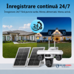Camera cu 3 Lentile, SecureHomes, SIM 4G, 9MP, AOV, Detectie Miscare, Panou Solar 12W, Baterie 20100 MAH, IP66 - imagine 3