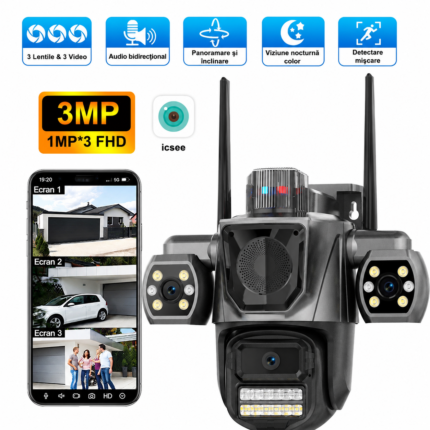 camera wifi cu 3 lentile ICSEE