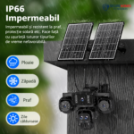 Camera cu 5 lentile SecureHomes, SIM 4G, AOV, Detectie Miscare, Zoom 10X, cu Panou Solar 12W, Baterie 20100 MAH, IP66 - imagine 2